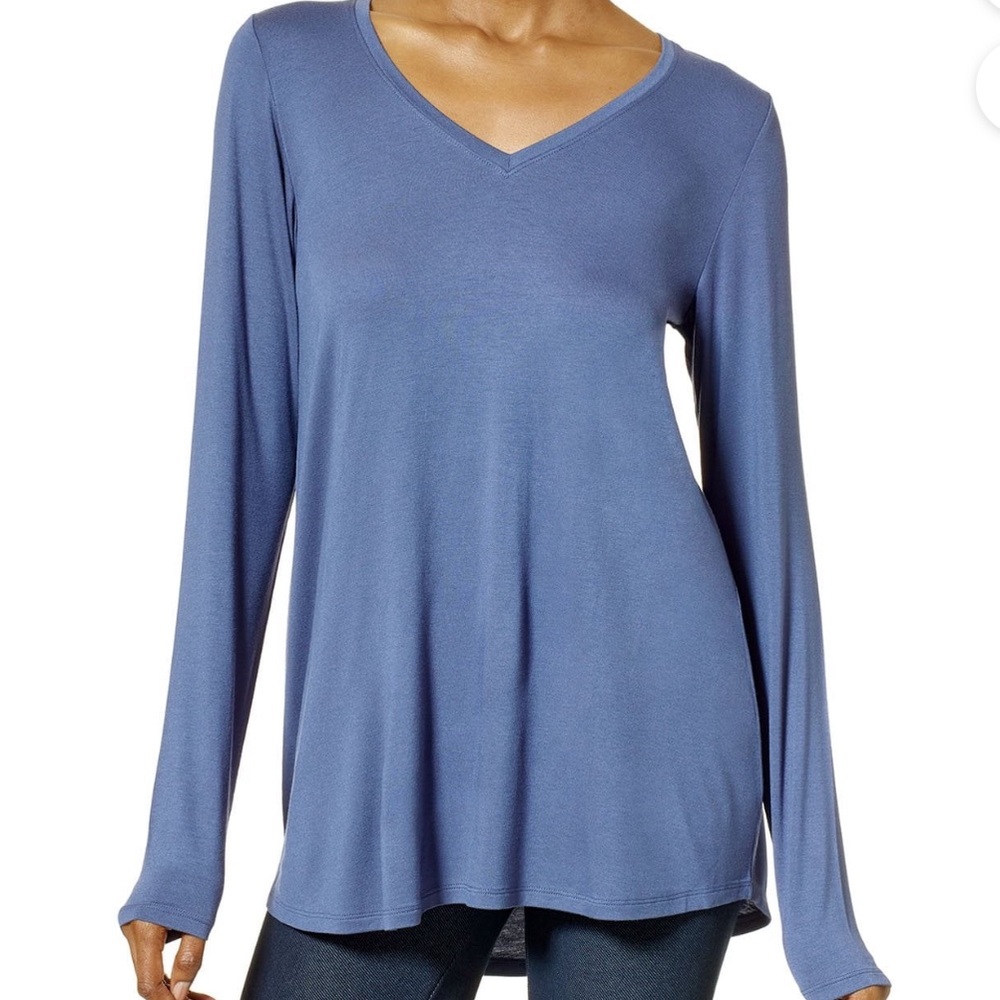 New women’s Hue long sleeve high low perfect legging top  V-neck long sleeve